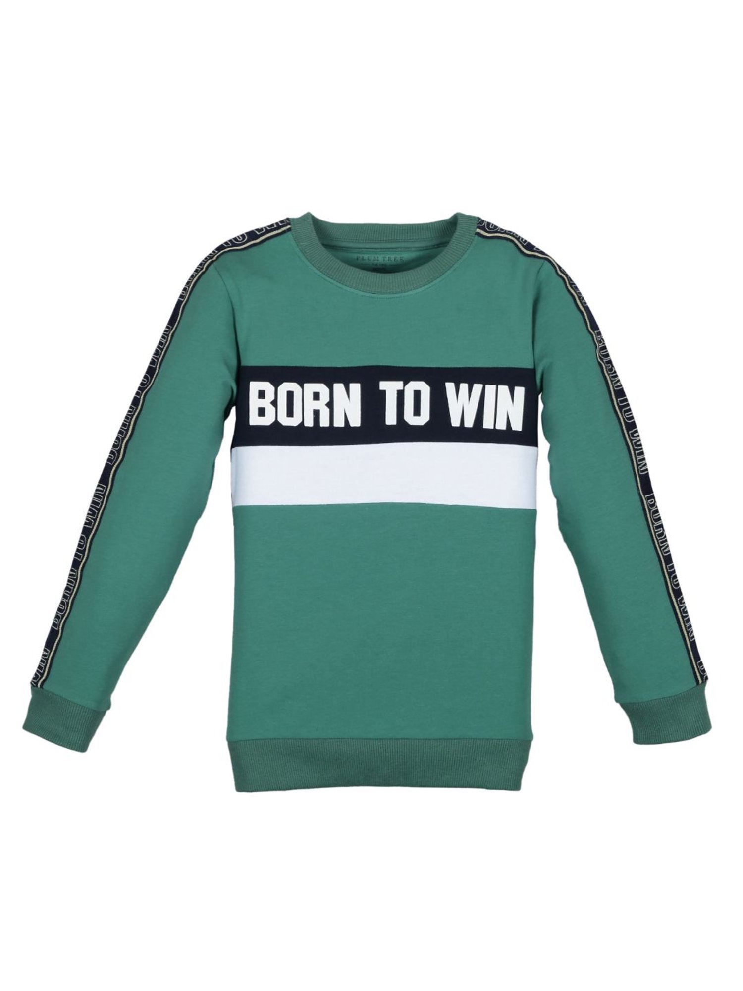 Plum Tree Kids Green Striped  Sweatshirt