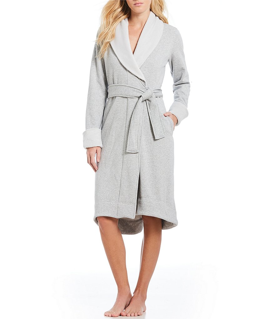 PJ Salvage Solid Ribbed Knit Long Wrap Robe