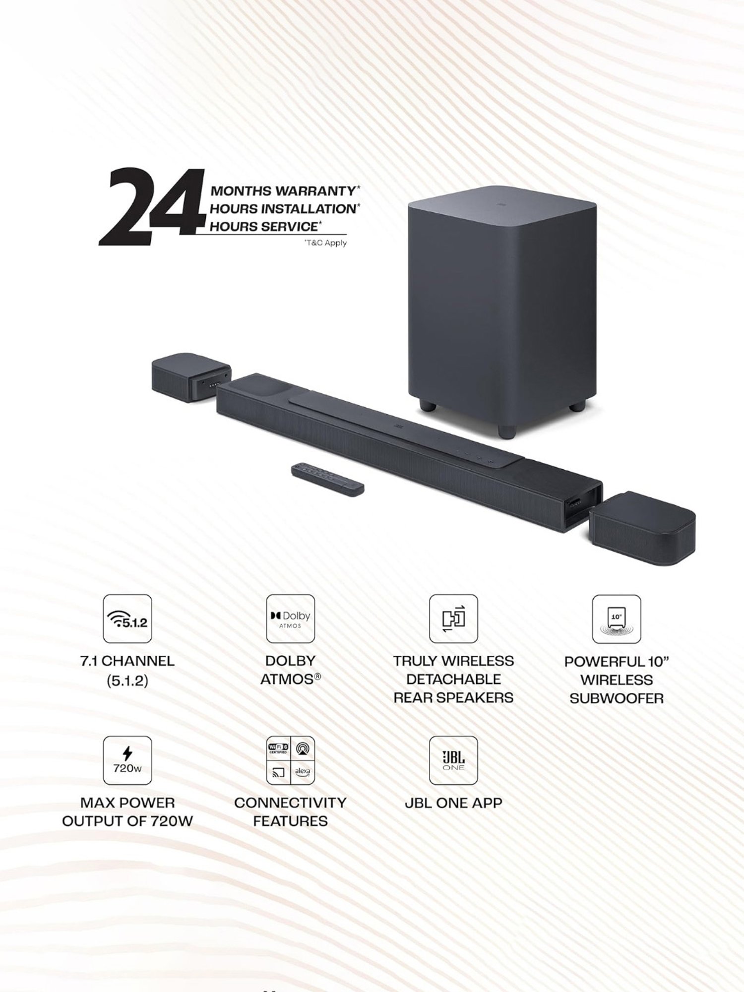 JBL Bar 2.1 Deep Bass Soundbar with Wireless Subwoofer (Black)