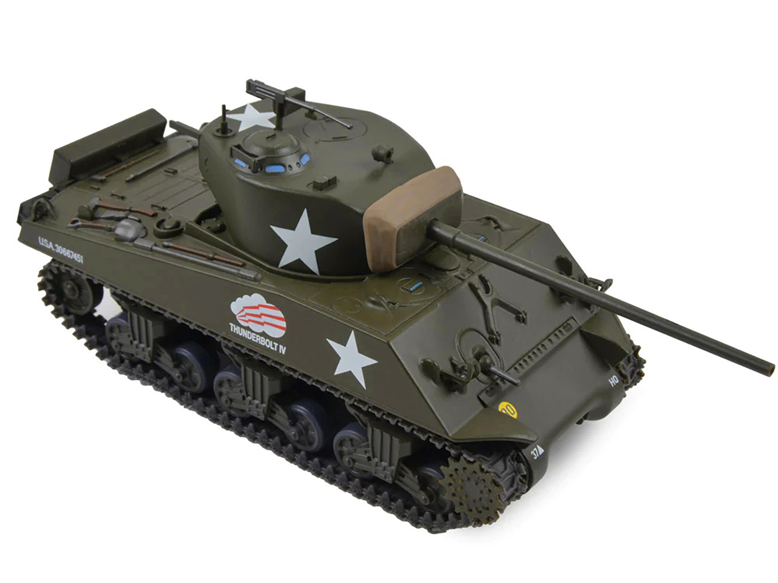 US M4A3 Sherman Medium Tank Creighton Abrams' "Thunderbolt IV" "U.S.A. 37th Tank Battalion 4th Armored Division Bastogne Belgium December 1944" 1/43 Diecast Model by AFVs of WWII