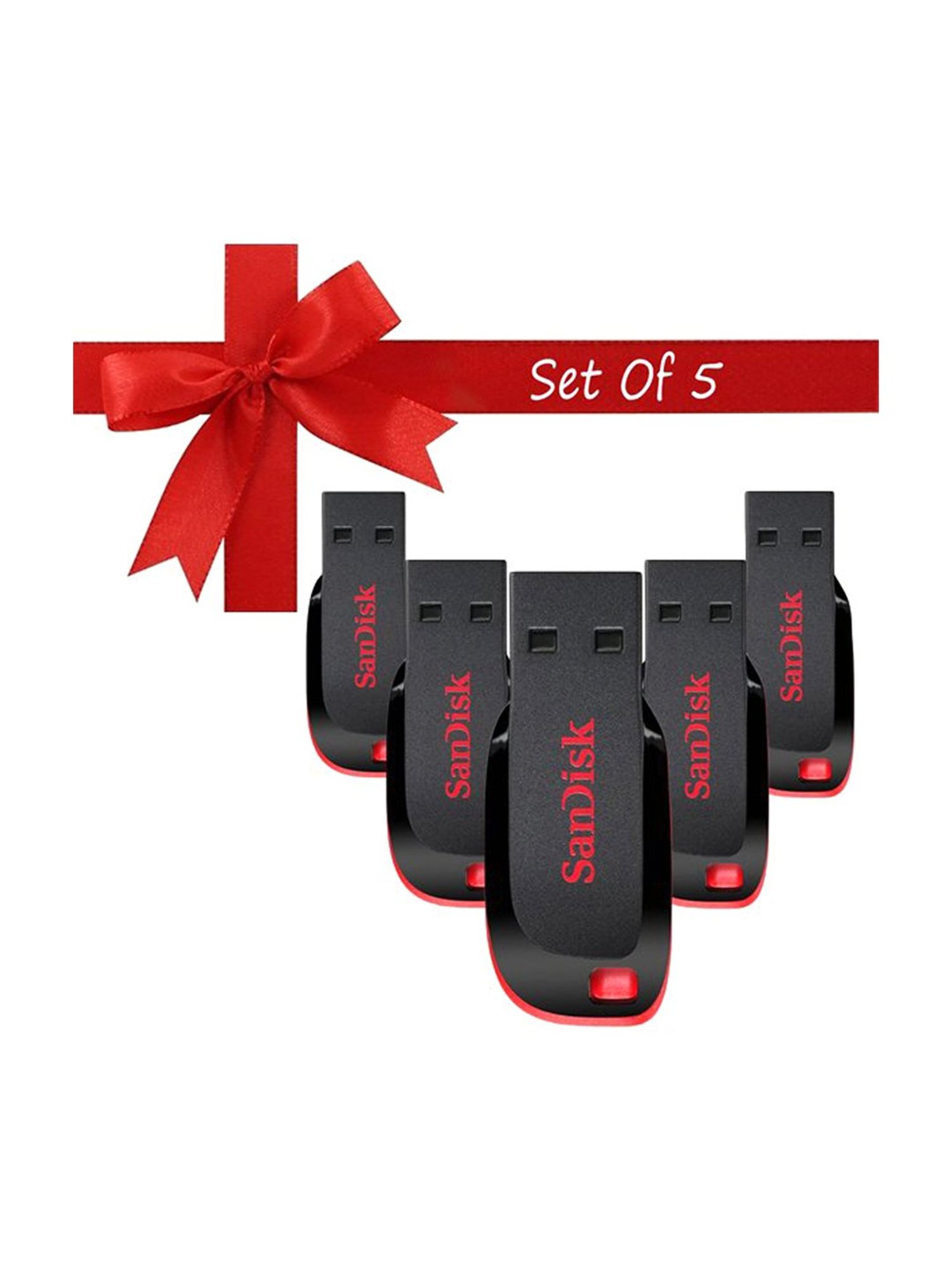 SanDisk Cruzer Blade CZ50 128 GB USB Flash Drive Black (Pack of 5)