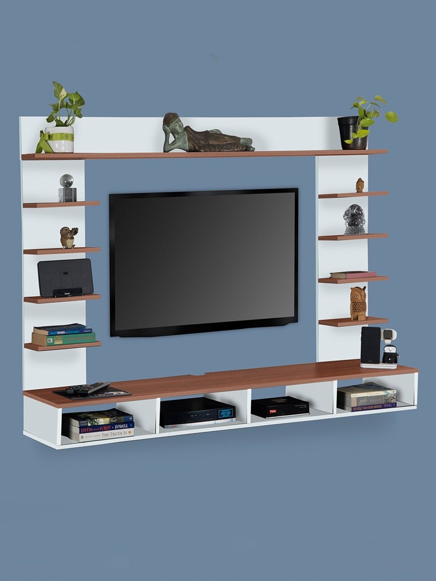 Delite Kom Flex Flowery Wenge & Acacia Dark Engineered Wood TV Entertainment Unit