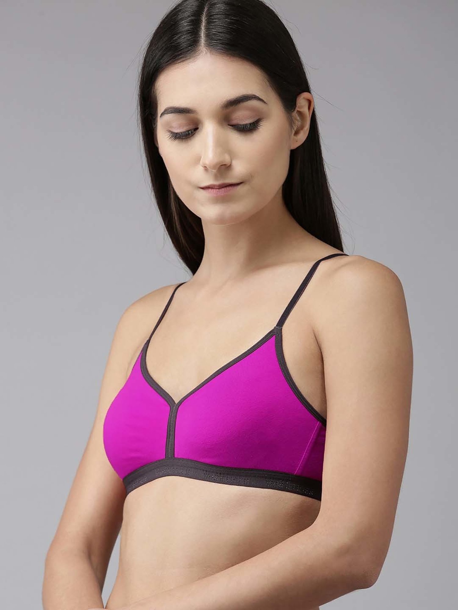 AROUSY Purple & Green Cotton T-Shirt Bra - Pack Of 2