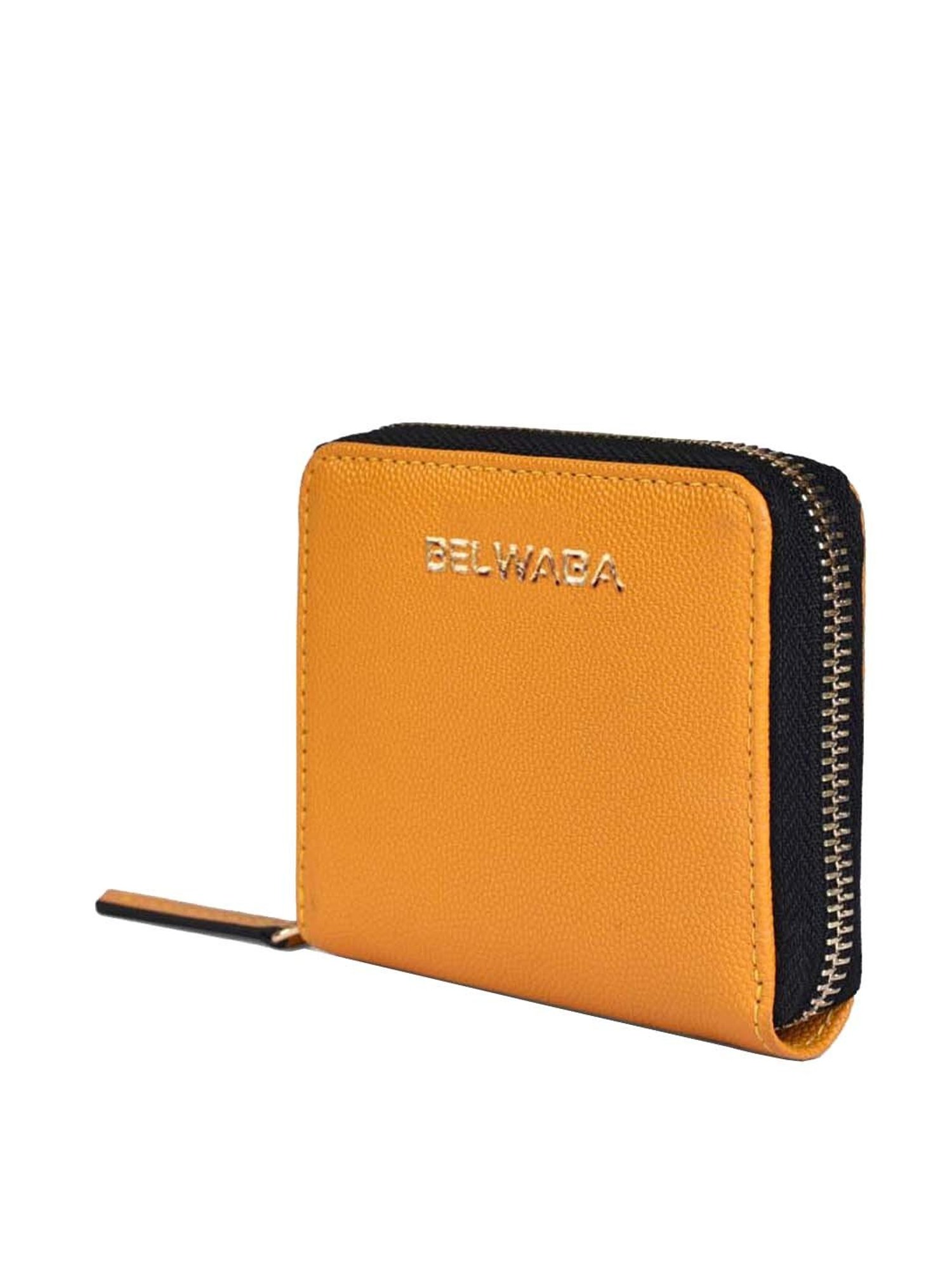 BELWABA Yellow Solid Zip Around Wallet for Women