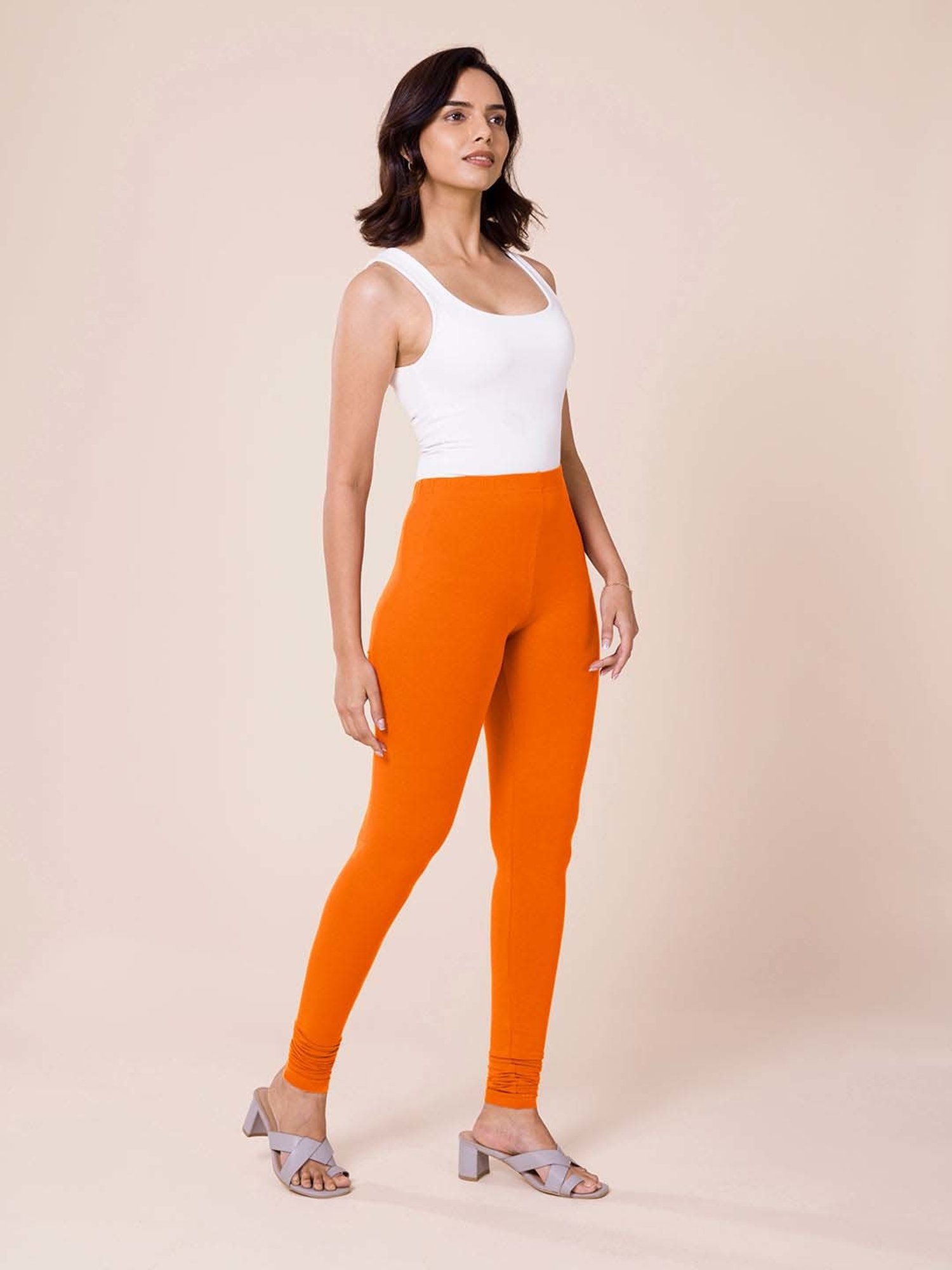 Go Colors! Orange Cotton Leggings