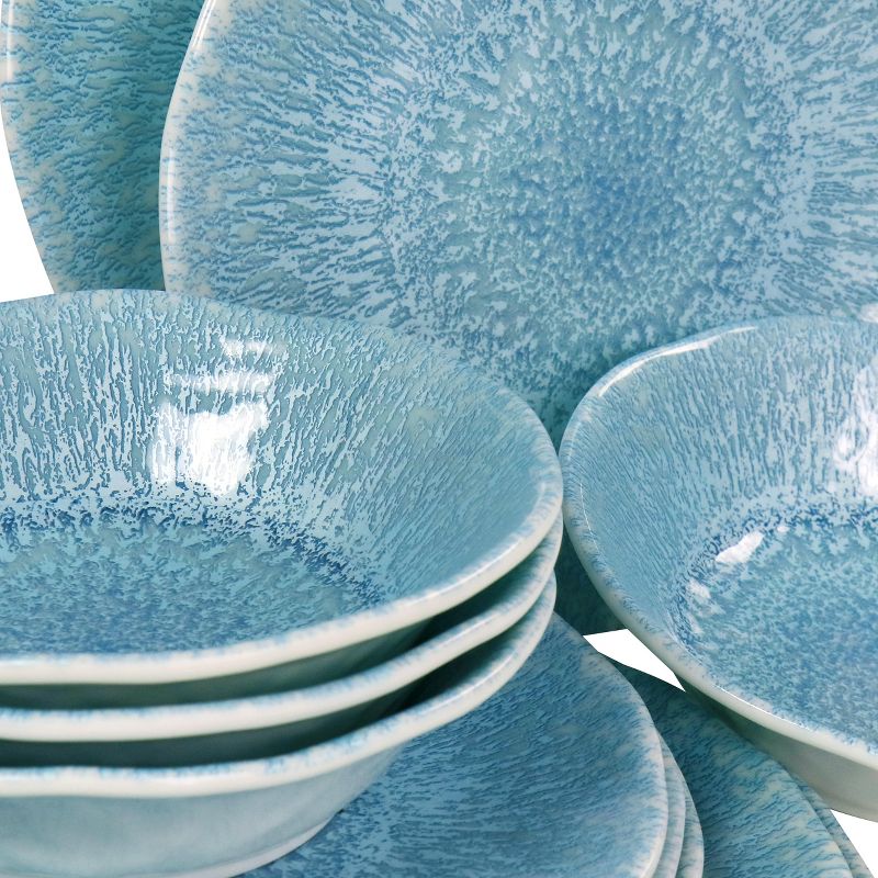 Vremi 16 Piece Multicolor Porcelain Dinnerware Set with 4 Dinner Plates, 4 Dessert Plates, 4 Salad/Soup Bowls, & 4 Coffee/Tea Mugs