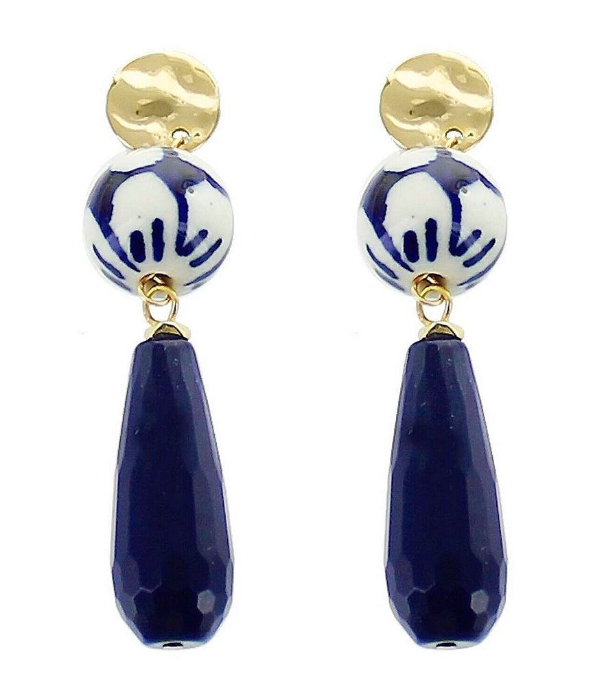 Panacea Blue Millefiori Bead Earrings