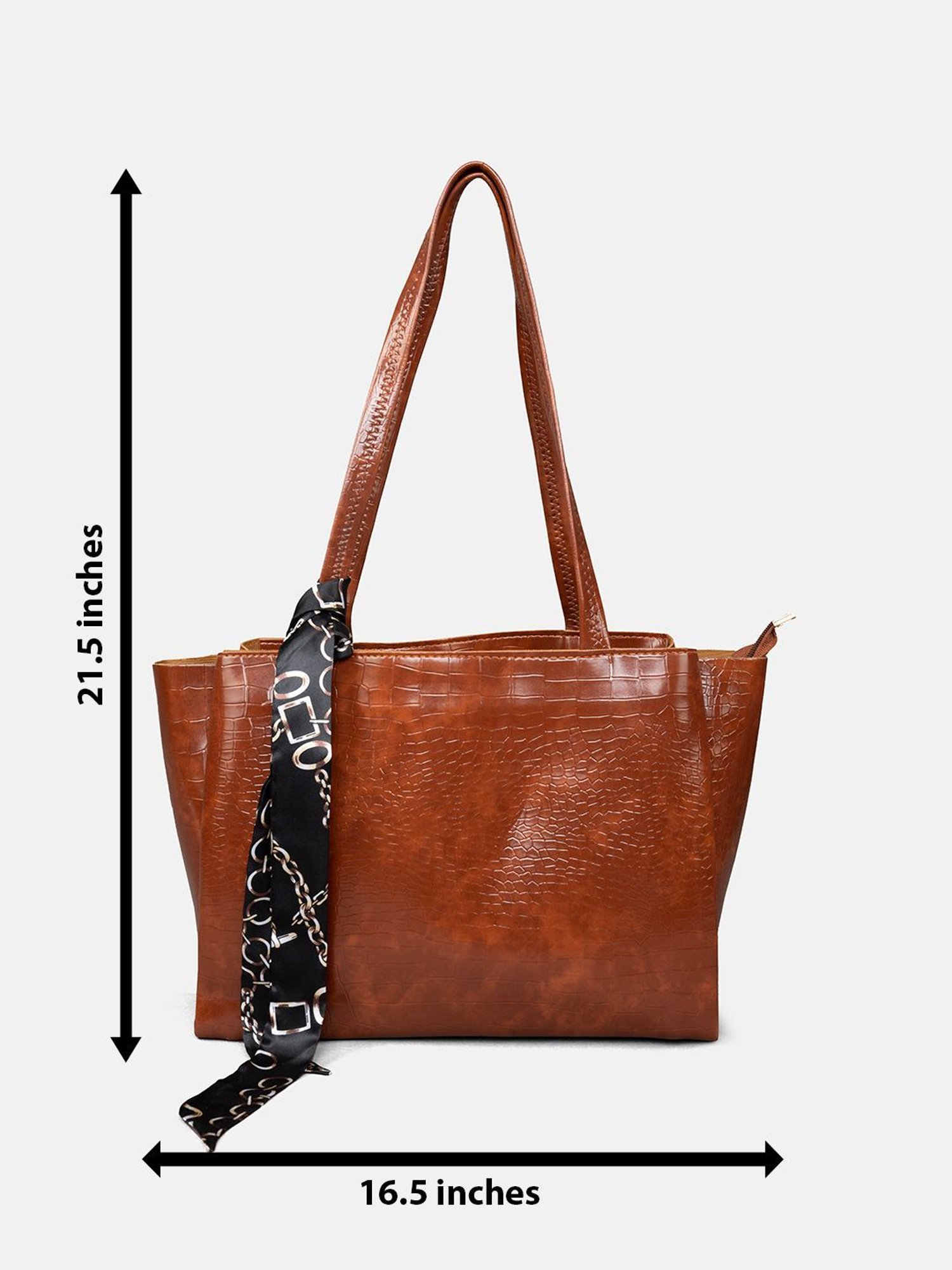 Gaurapakhi Brown Textured Large Tote Bag