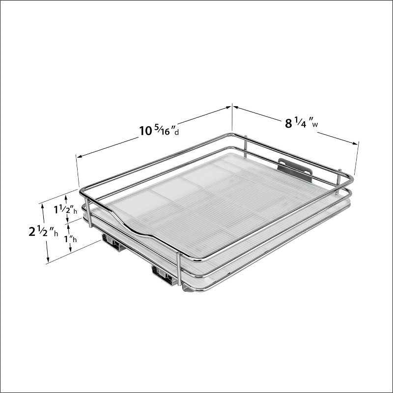 Lynk Professional 8" Wide Slide Out Spice Rack Upper Cabinet Organizer