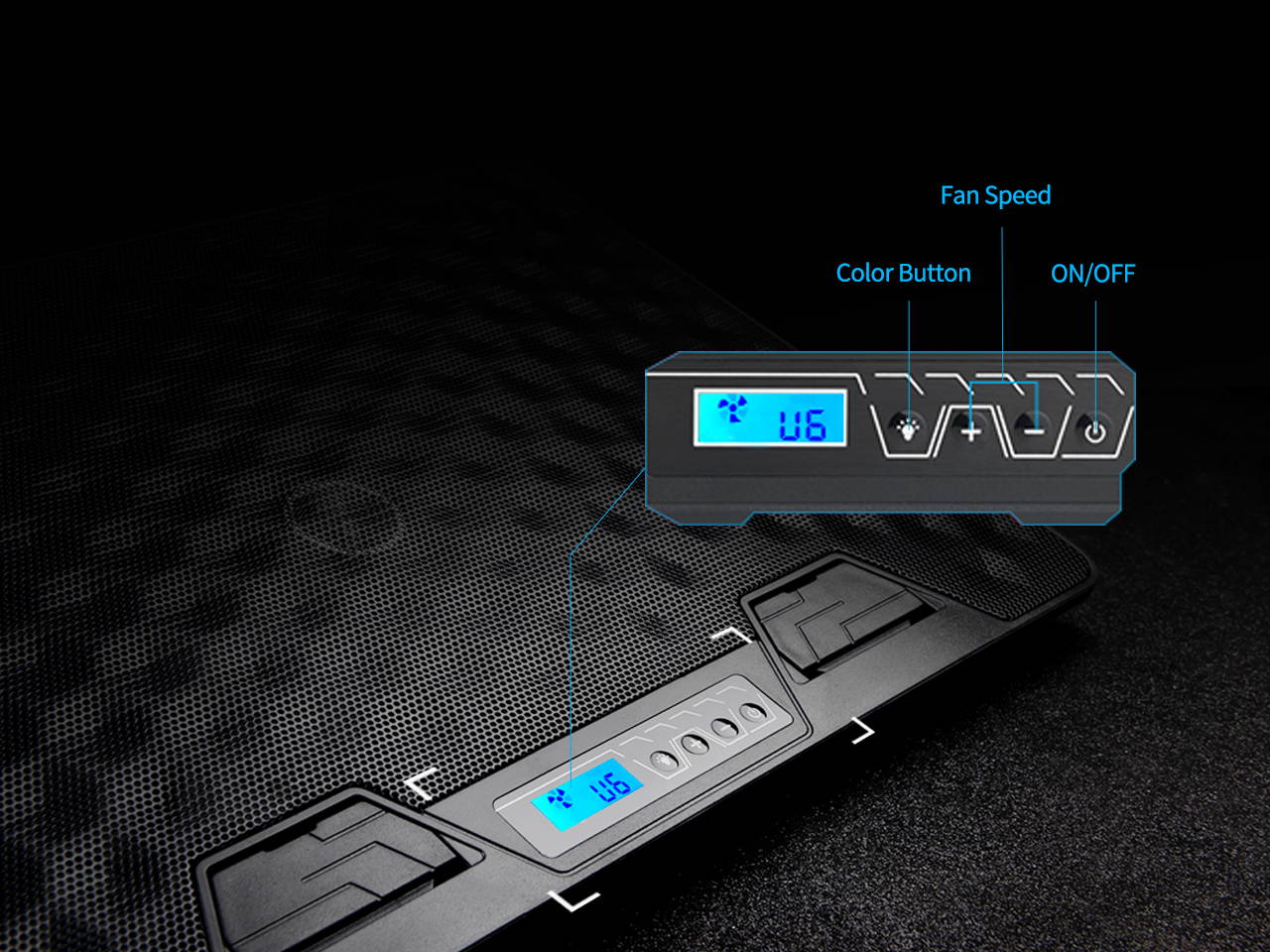 AICHESON RGB Laptop Cooling Cooler Pad for 15.6-17.3 Inch Notebook 1 Fan Heavy Coolers Pads, 2 USB Ports, AA2