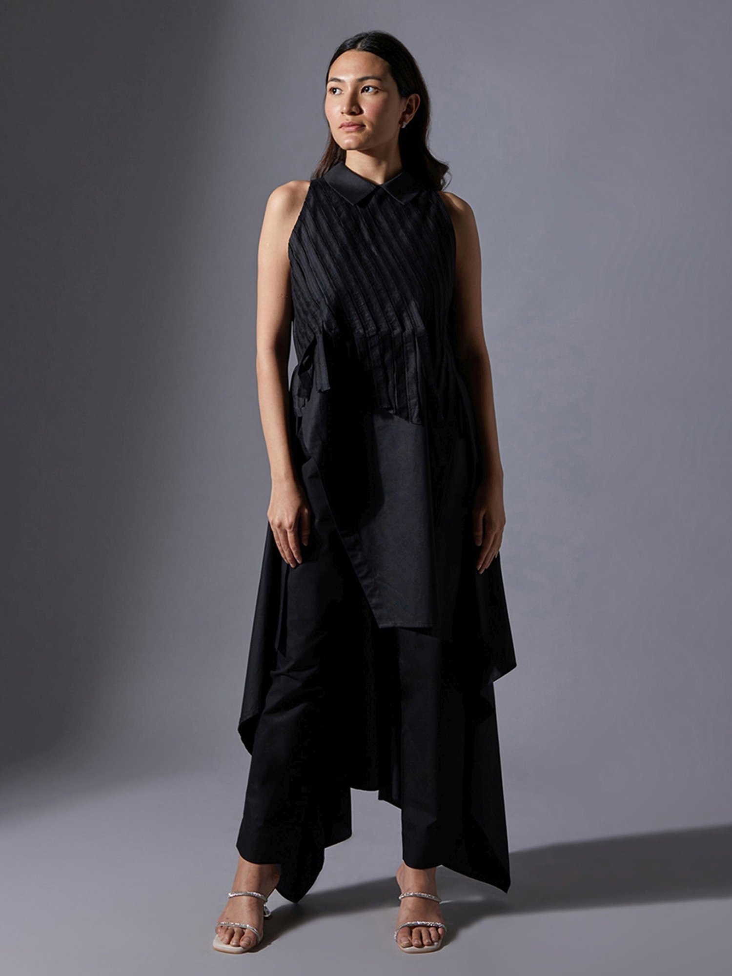 House of Manaa Black Hom Allure Kurta with Pallazo