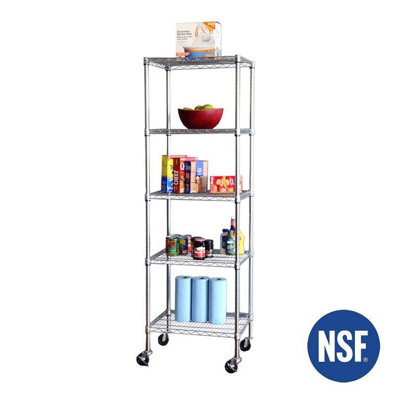 Seville Classics 24"x18"x72" 5 Tier Ultra Zinc Steel Wire Shelving