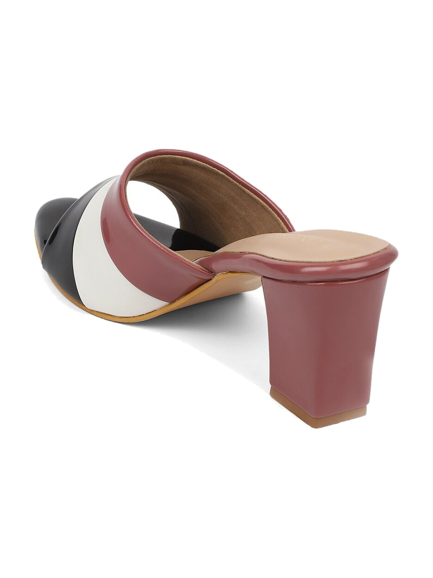 Iconics Women's Black & Maroon Casual Sandals