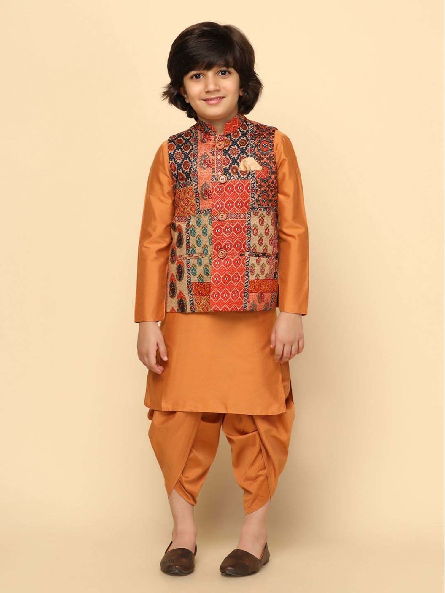 KISAH Kids Multicolor Printed Full Sleeves Kurta Set