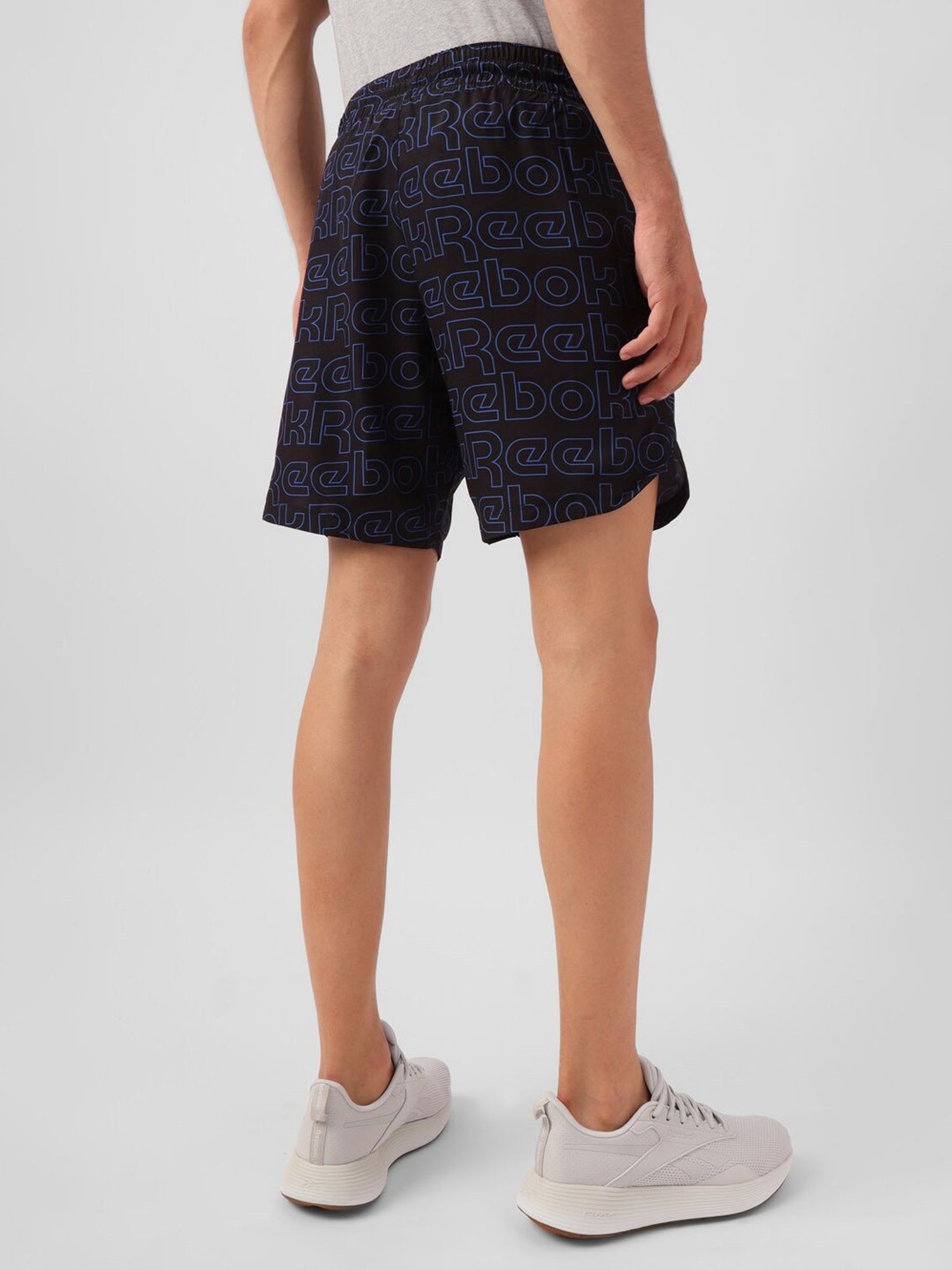 Reebok Navy Regular Fit Logo Printed Training Sports Shorts