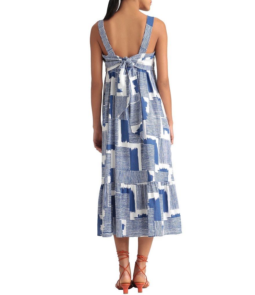 Donna Morgan Pop Over Sleeveless Linen Midi Dress