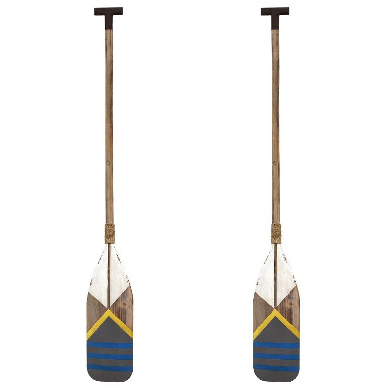 Stratton Home Decor Nautical Oar 60x8 Inch Wooden Wall Art Room Decoration for Bedroom, Bathroom, Living Room, or Kitchen (2 Pack)