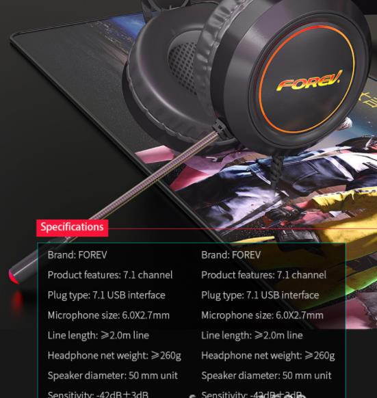 Wired Gaming Headset 7.1 Surround Sound Stereo Earphones USB Microphone Breathing RGB Light G93 For PC Gamer Headphones