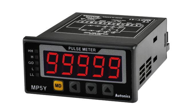 AUTONICS MP5Y-45 Meter, Pulse, LED W72xH36mm, 5-Digit, 13 Modes, Indicator, RS485 communication sub output, 100-240 VAC