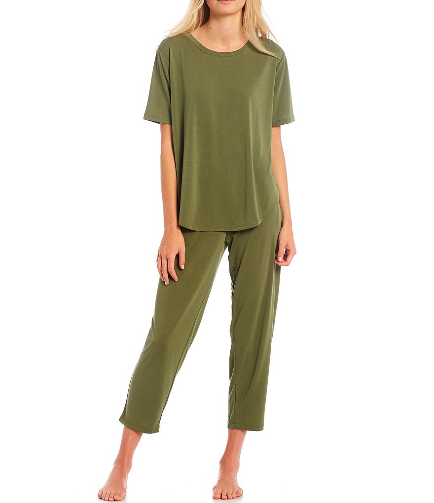 Nottibianche Easy Essentials Solid Jersey Knit Cropped Coordinating Sleep Pants