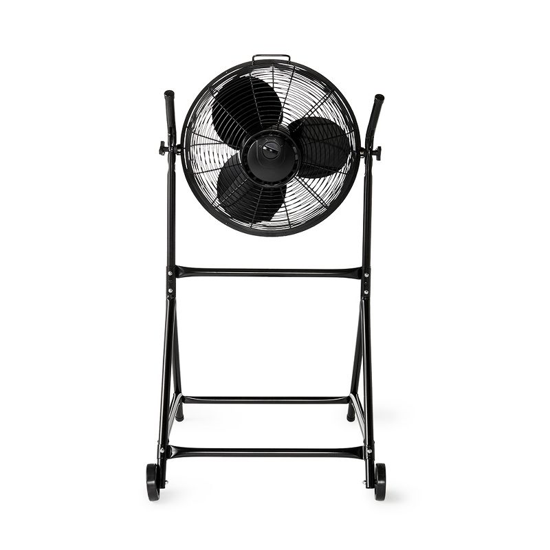 Air King 18" 1/6 HP 3-Speed Adjustable Height Floor Fan with Roll-About Stand