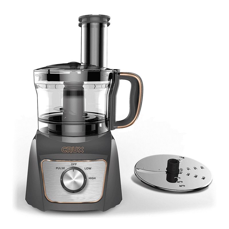 CRUX 8-Cup Food Processor - Gray