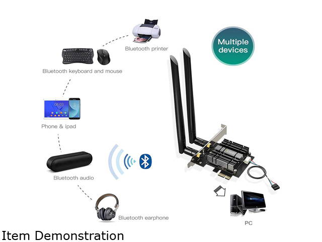 Wifi Adapter, EDUP WiFi 6 Card AX 3000Mbps PCIe Network Card AX200 2.4Ghz/5.8Ghz with Bluetooth 5.0 & Heat Sink Wireless PCI Express Wi-Fi Adapters Dual Band Antenna for Windows 10 64-bit