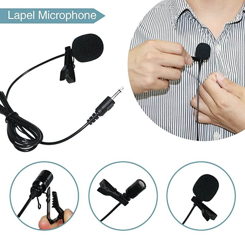 Portable Collar Clip Microphone 35mm Audio Compatible with All Voice Amplifiers S6