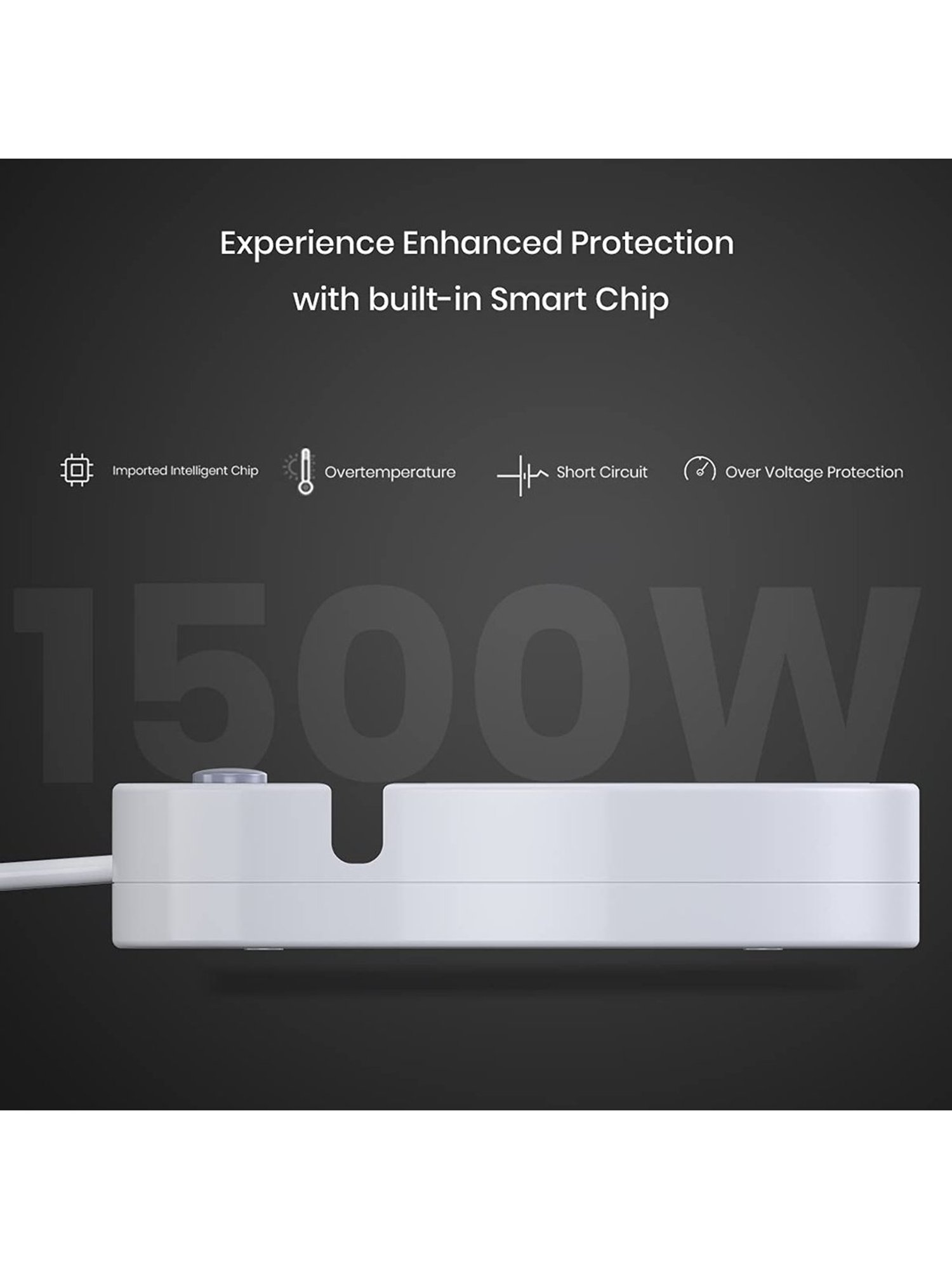 Portronics Power Plate 5 POR-1359 With 3 Socket & 3 USB Port Surge Protector (White)