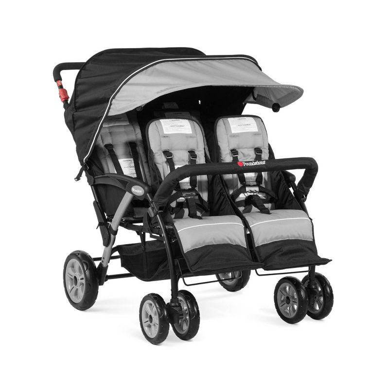 Foundations Quad Sport 4-Passenger Stroller - Gray