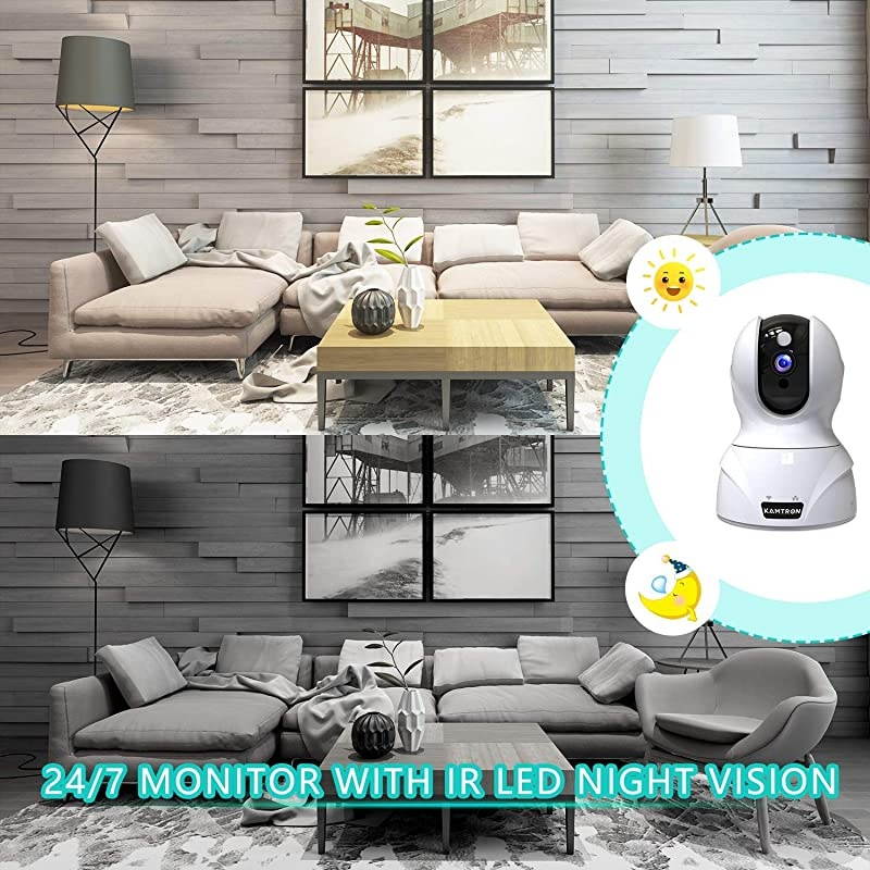 Wireless Security Camera, HD WiFi Security Surveillance IP Camera Home Monitor with Motion Detection Two-Way Audio Night Vision,White (G-826w)