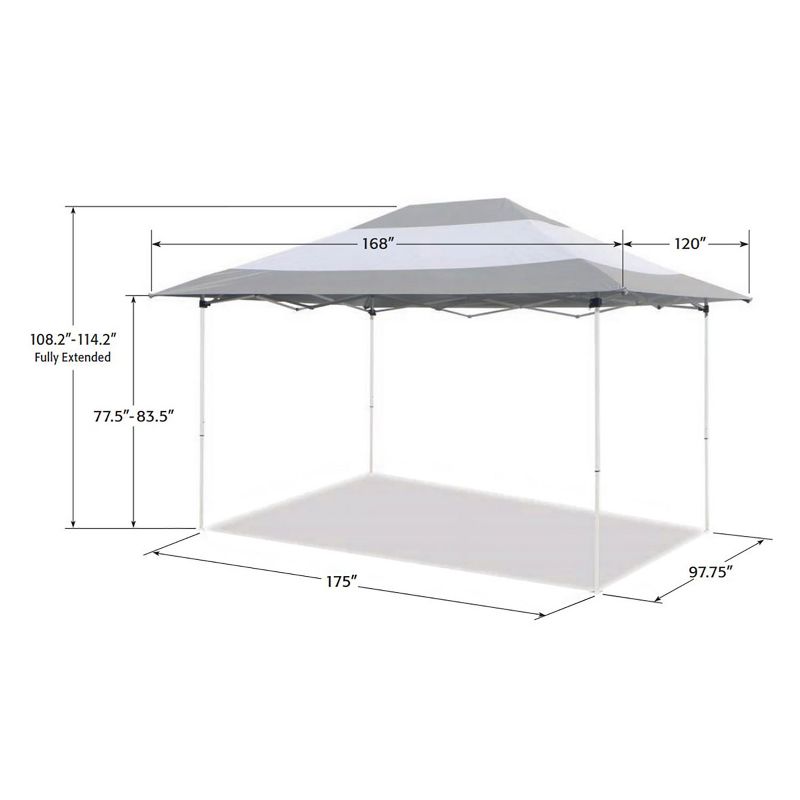 Z-Shade 14 x 10 Foot Instant Canopy Outdoor Patio Shelter, Grey & White (2 Pack)