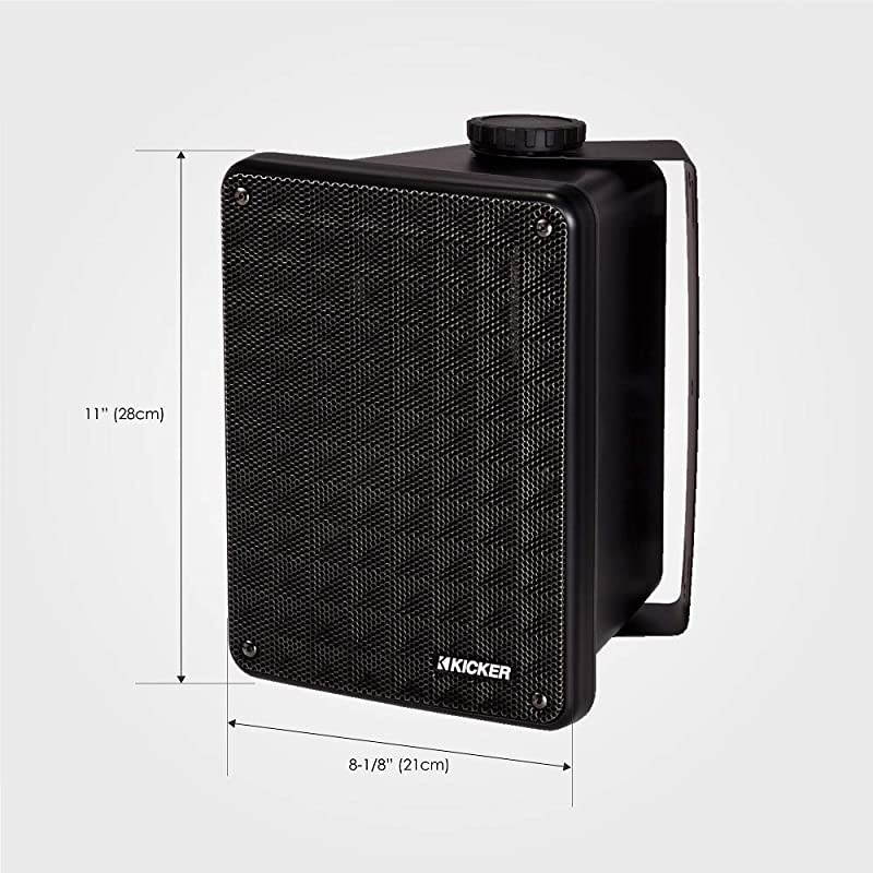 KB6 2Way Full Range Indoor Outdoor Speakers Pair | Weatherproof Speakers for Patio Sunroom Garage Poolside inHome | 65 inch woofer 2x5 inch Horn Tweeter | Quick Mounting System