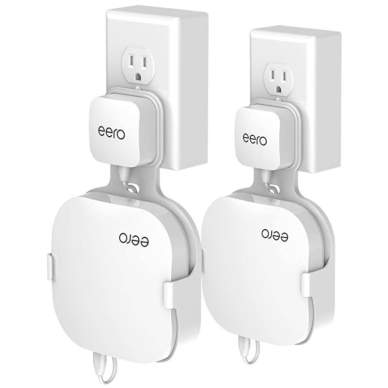 Mount Holder for eero Home WiFi The Simplest Mount Holder Stand Bracket for eero Pro WiFi System Router No Messy Screws White2 Pack