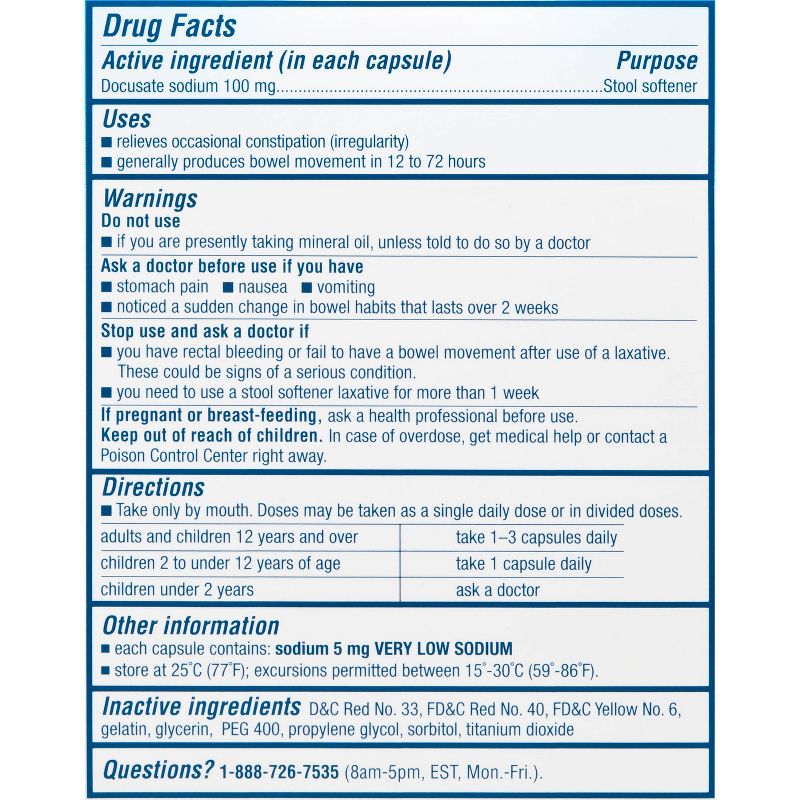 Colace Regular Strength Stool Softener 30ct