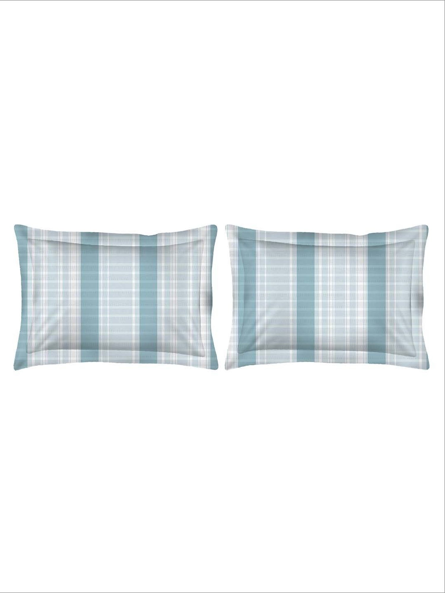 Boutique Living Cool Night Blue Cotton 225 TC King Flat Bed Sheet With 2 Pillow Covers