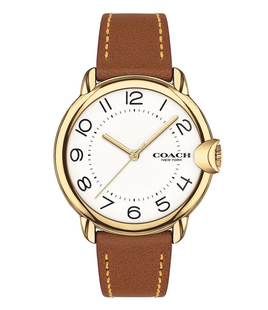 COACH Arden Saddle Leather Strap Watch