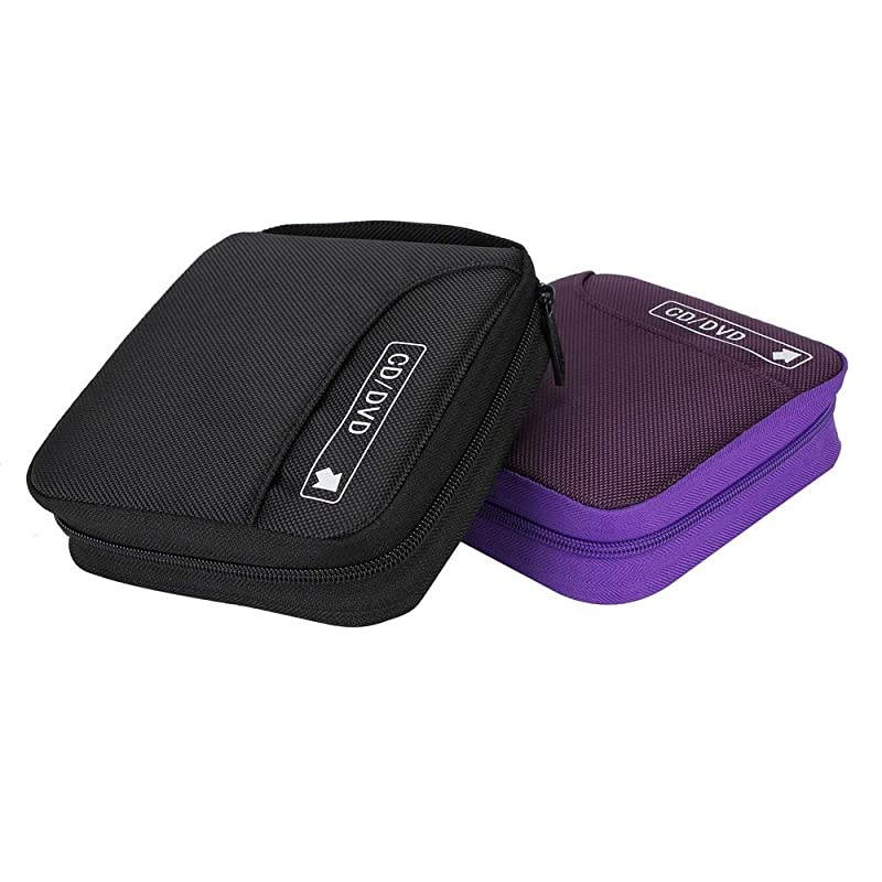 CD Case, 32 Disc CD DVD Wallet Storage Organizer Holder VCD Binder Bag Album Booklet (Black)