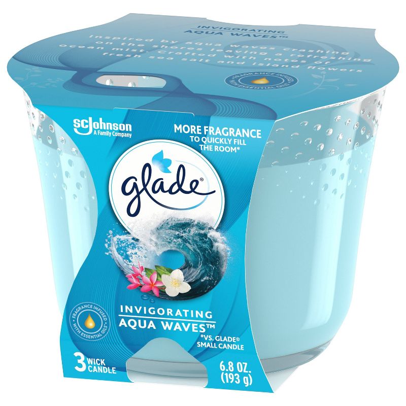 Glade Aqua Waves 3-Wick Candle - 6.8oz