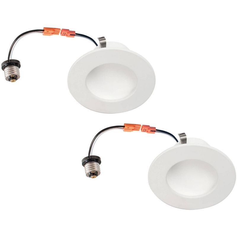 Tesler 4" White Retrofit 10W LED Dome Recessed Downlights 2-Pack
