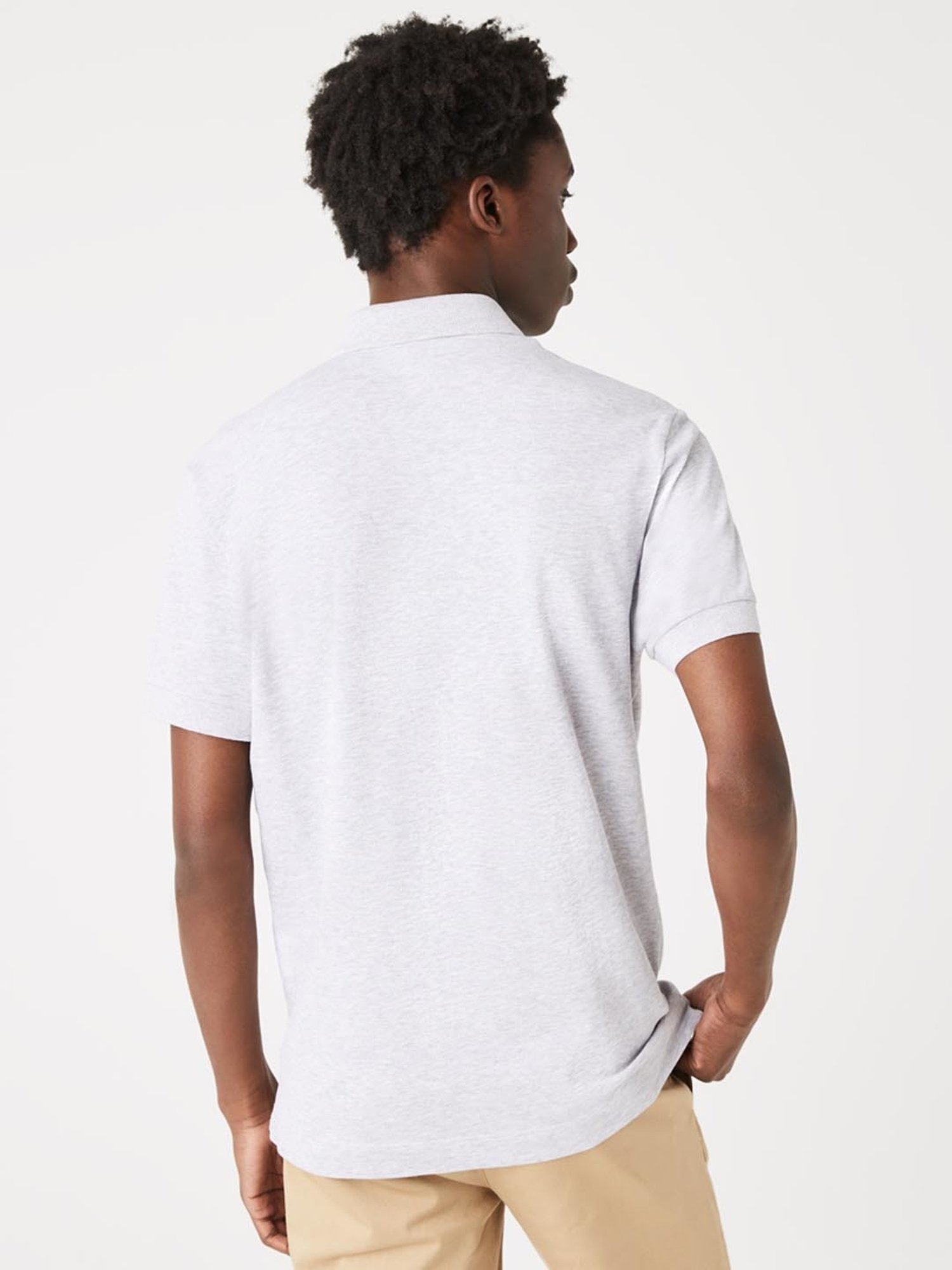Lacoste Grey Cotton Regular Fit Polo T-Shirt