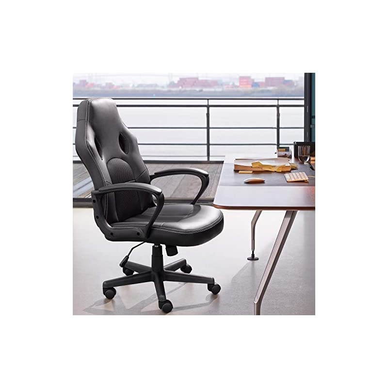 Vibrant Black and Chrome Swivel Task Office Chair with Tractor Seat