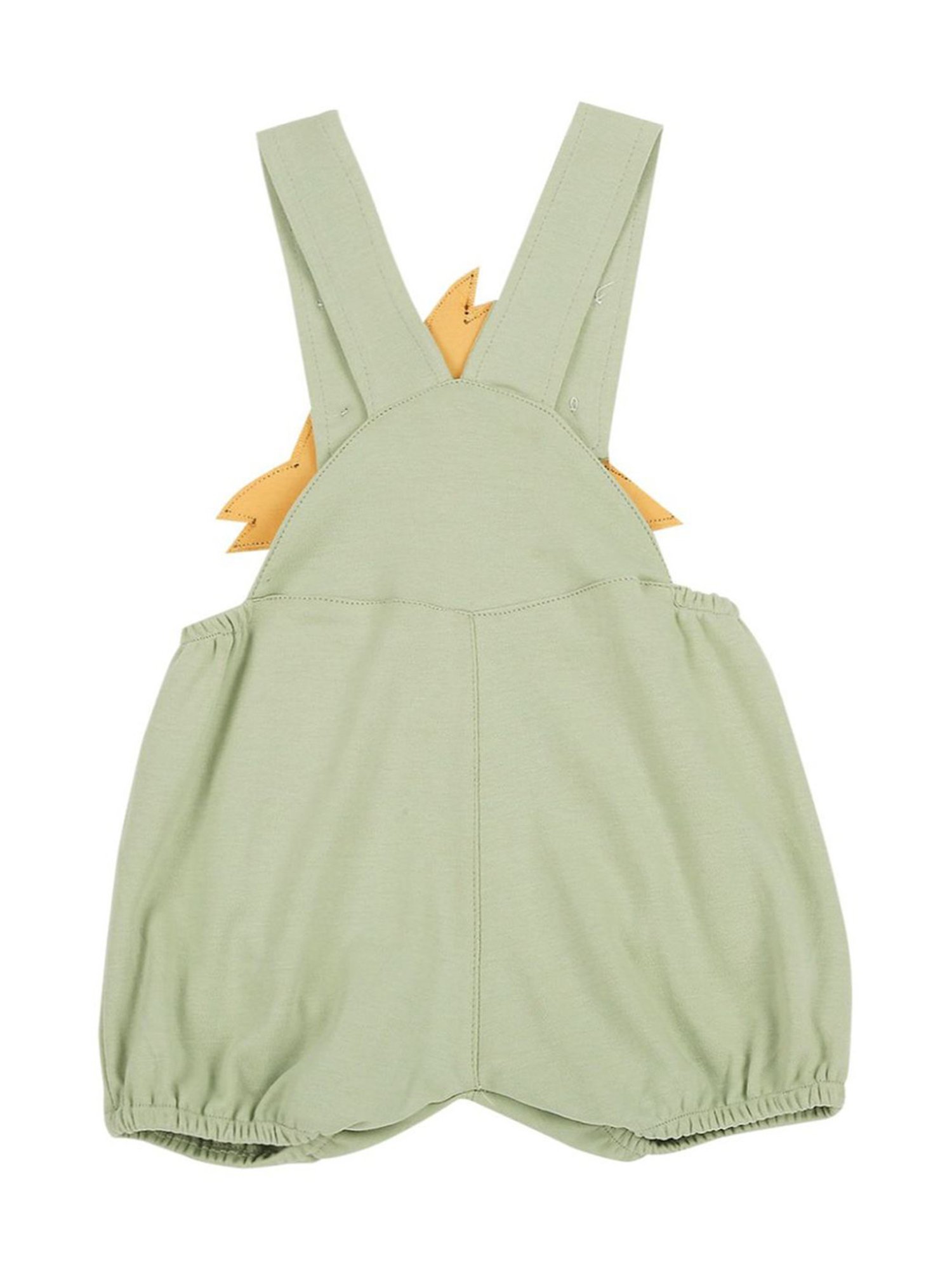Mee Mee Kids Green & Orange Cotton Applique Dungaree Set