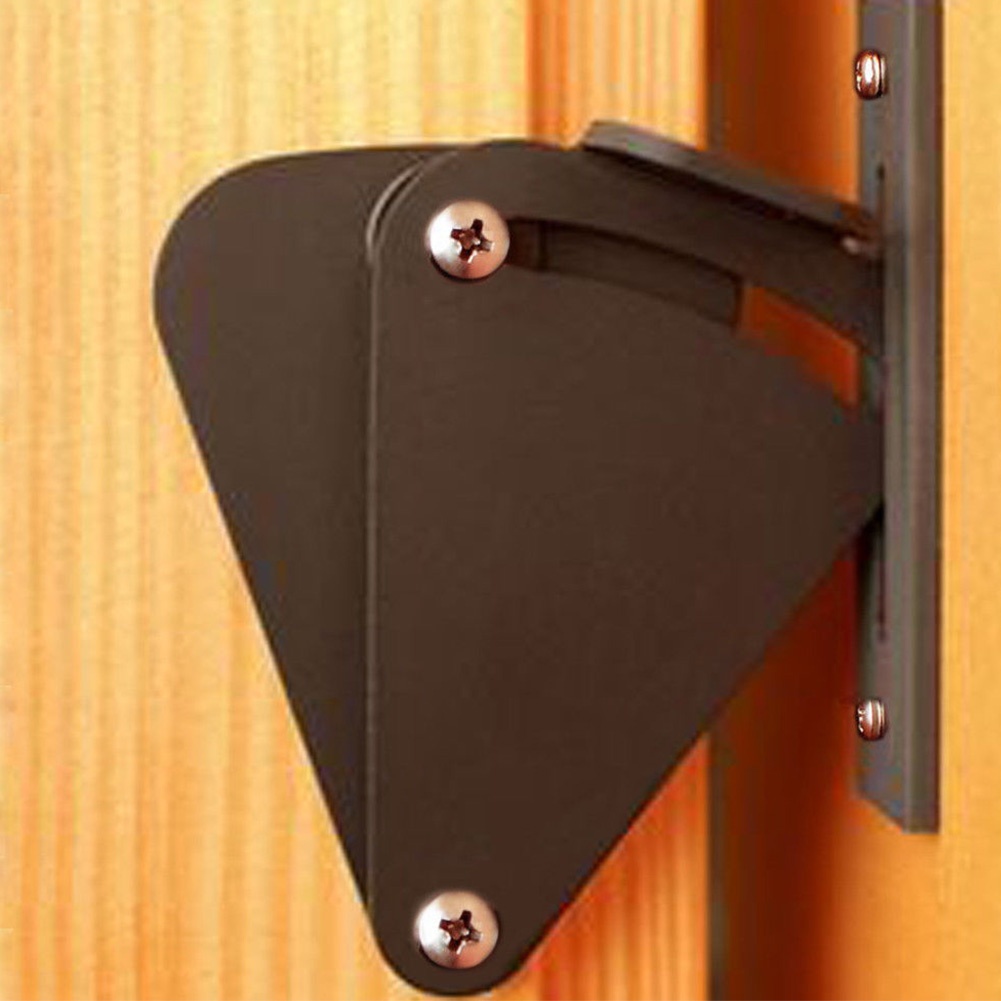 Sliding Door Lock Durable Stainless Steel Smooth Barn Home Appliance Hardware (Black)