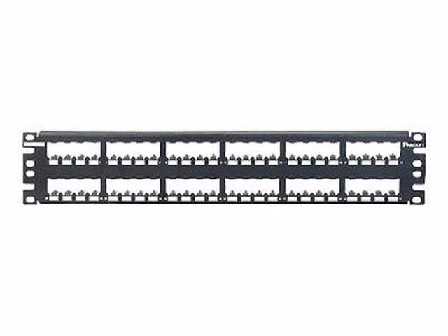 Panduit CP48BLY Mini-Com All Metal Shielded Modular Patch Panel - Patch Panel - Black - 2U - 19 Inch - 48 Ports