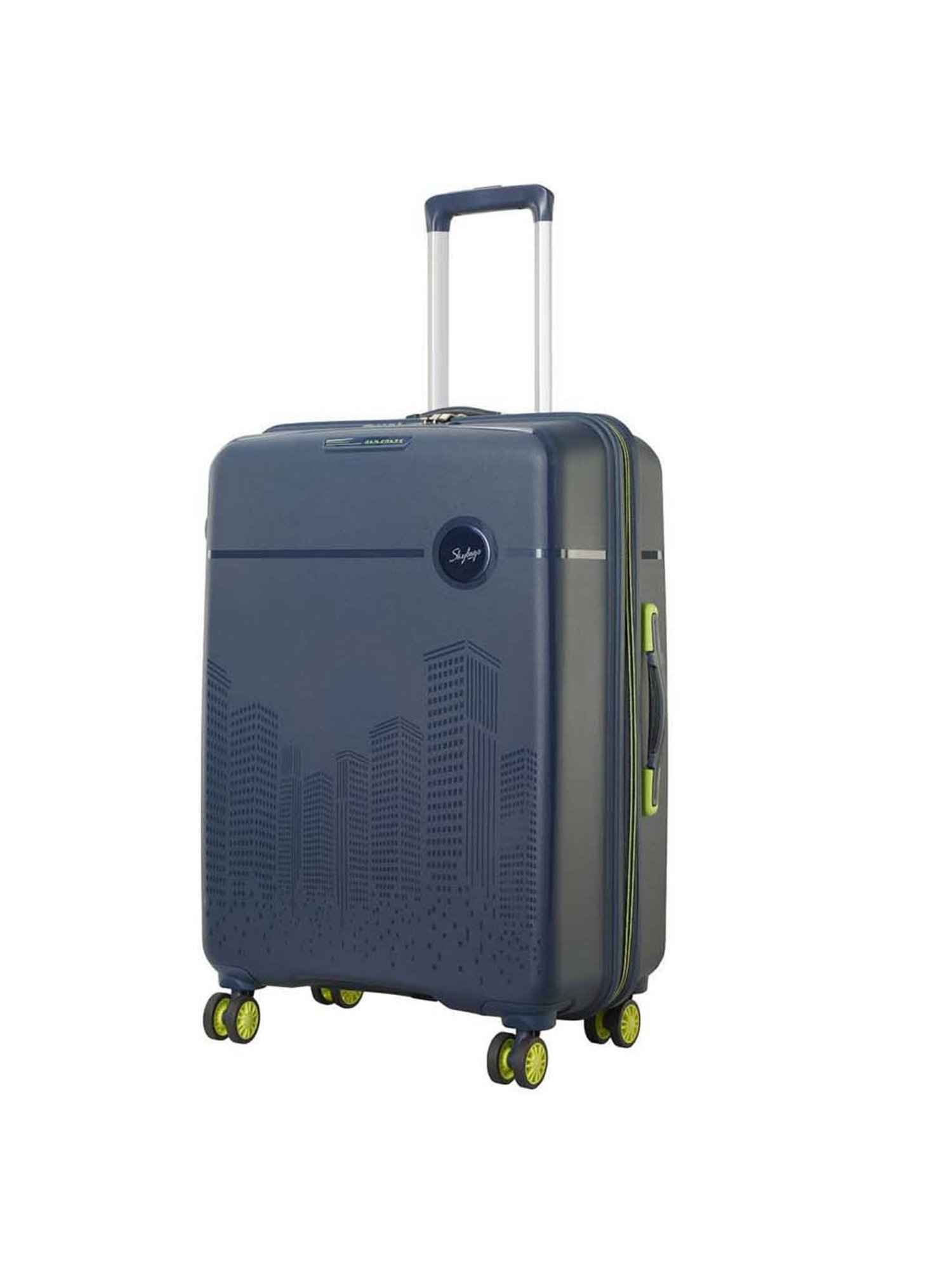 Skybags Cityscape Blue Printed Hard Large Trolley Bag - 56 Ltrs