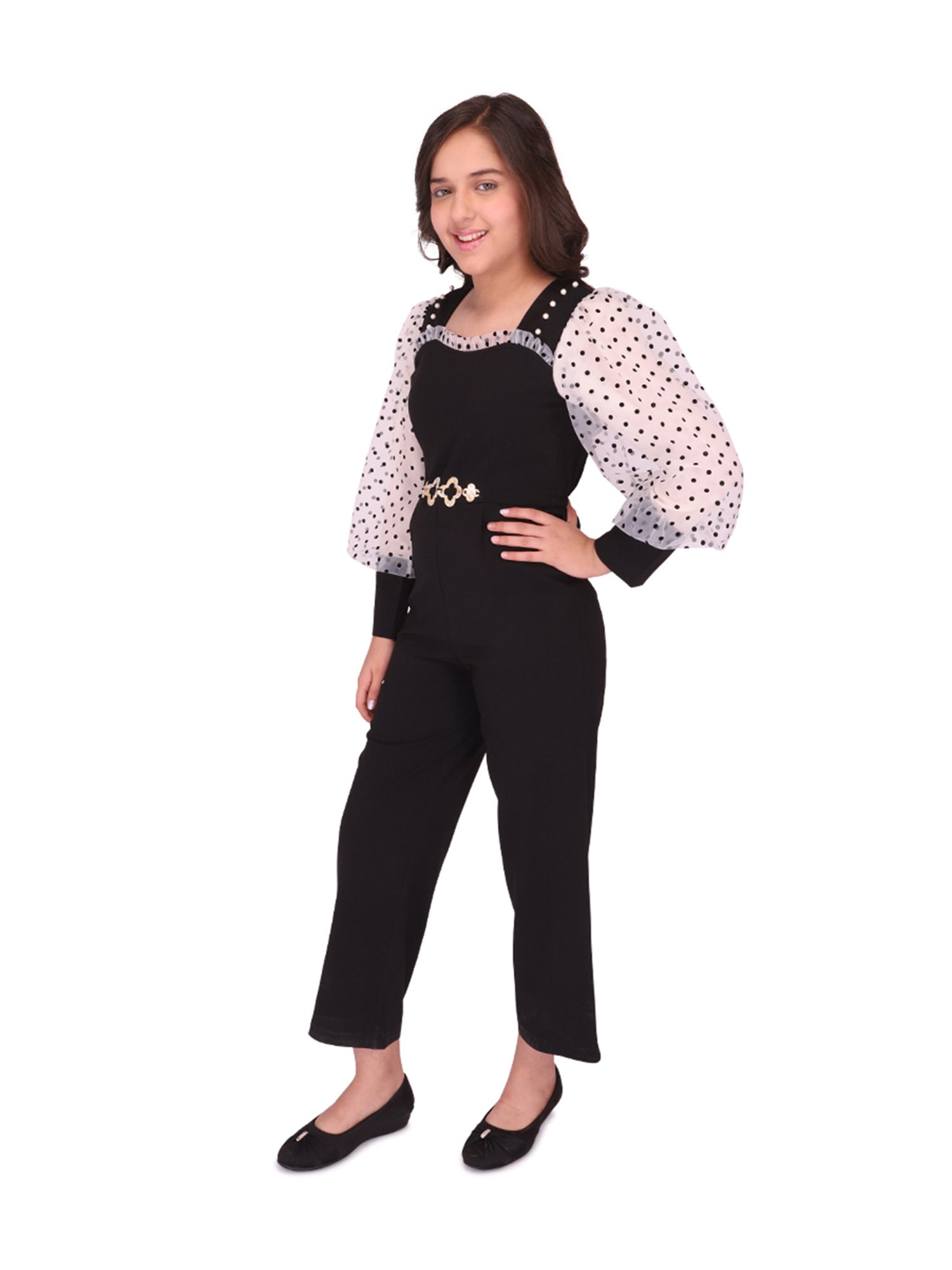 Cutecumber Kids Black Solid  Jumpsuit