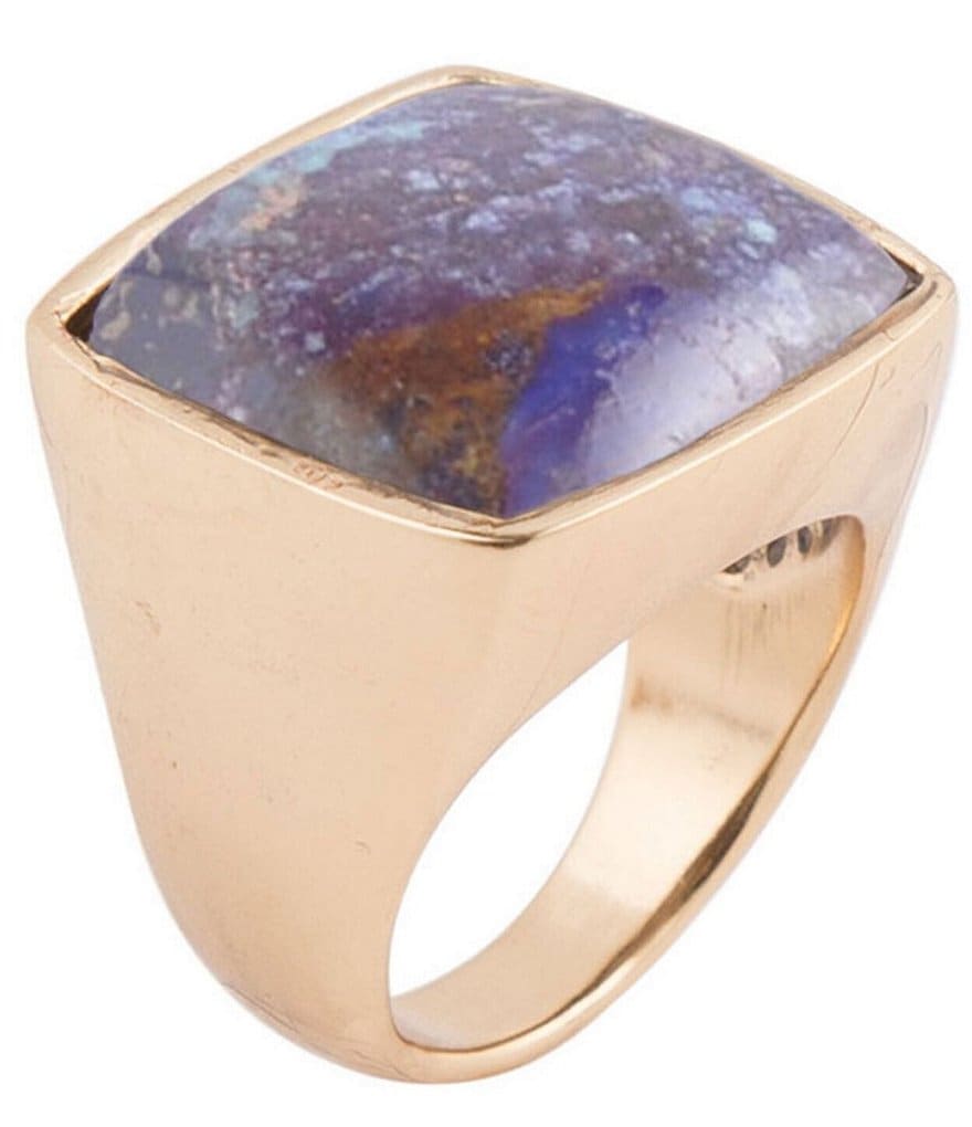 Barse Bronze and Faceted Purple Turquoise Ring