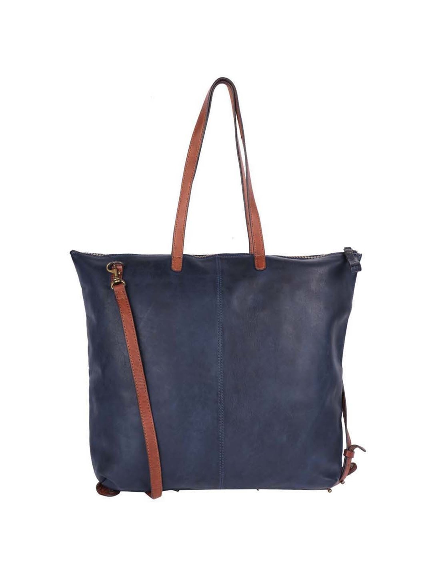 KOMPANERO Navy Solid Large Tote Handbag
