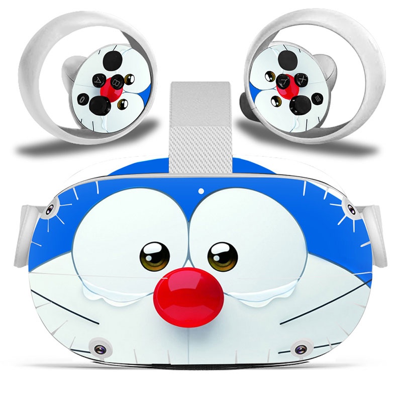 Amify Vinyl Skin Sticker for Oculus Quest 2 VR Headset Controller PVC Decals Cute Cartoon Wrap Cover for Oculus Quest 2 Accessories